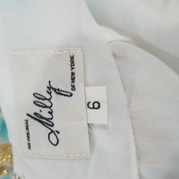 NWT Milly of New York mini dress, size 6, low back spaghetti strap, metallic - Picture 9 of 16